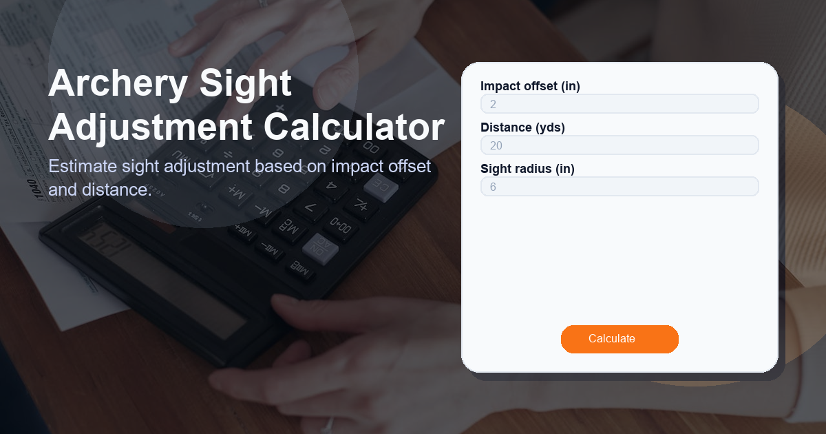 Estimate sight adjustment based on impact offset and distance.