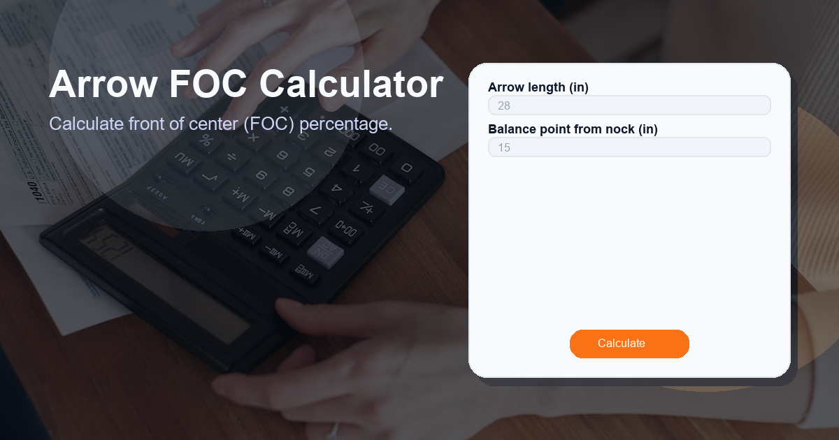 Calculate front of center (FOC) percentage.
