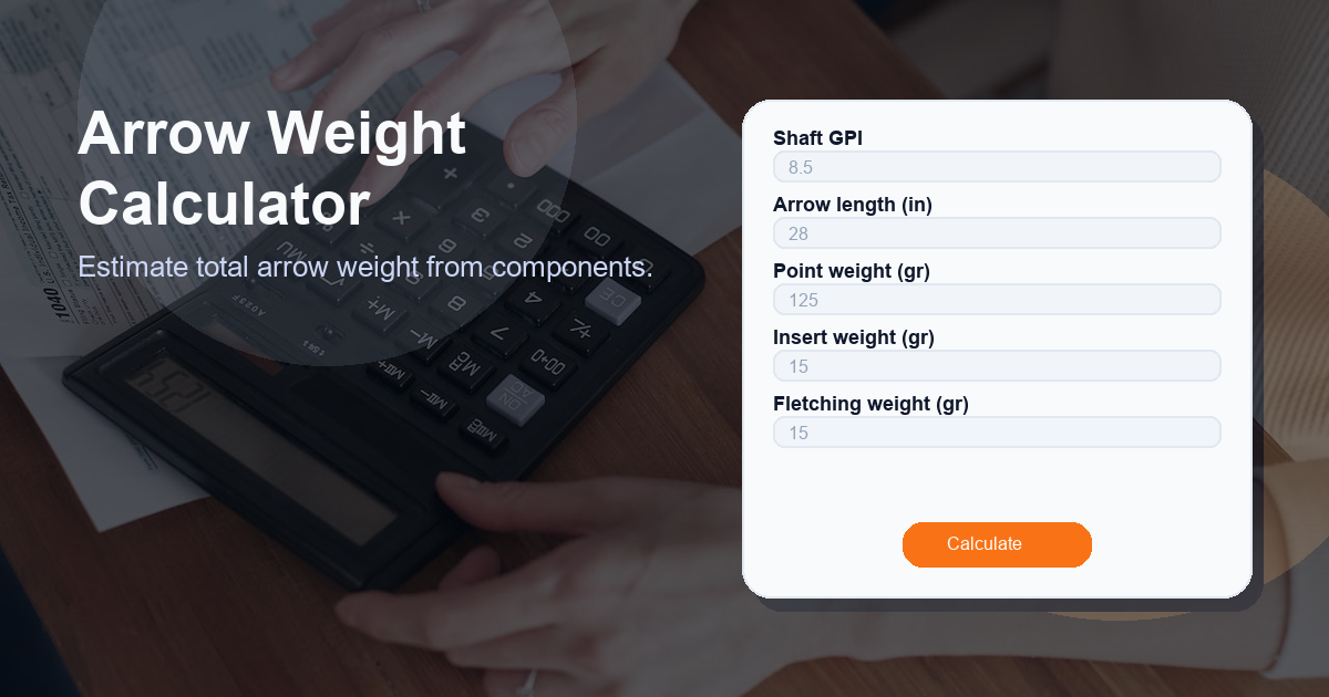 Estimate total arrow weight from components.
