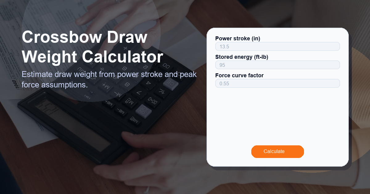 Estimate draw weight from power stroke and peak force assumptions.