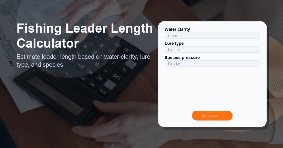 Estimate leader length based on water clarity, lure type, and species.