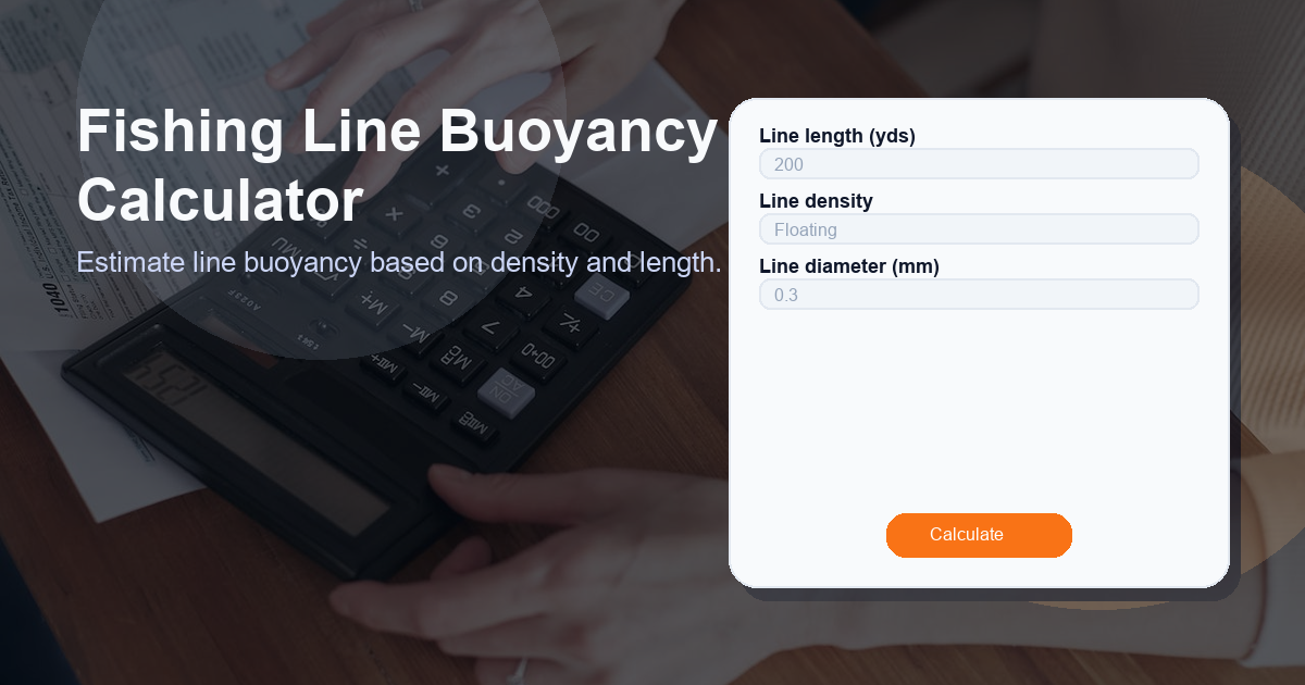 Estimate line buoyancy based on density and length.