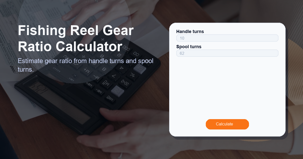 Estimate gear ratio from handle turns and spool turns.